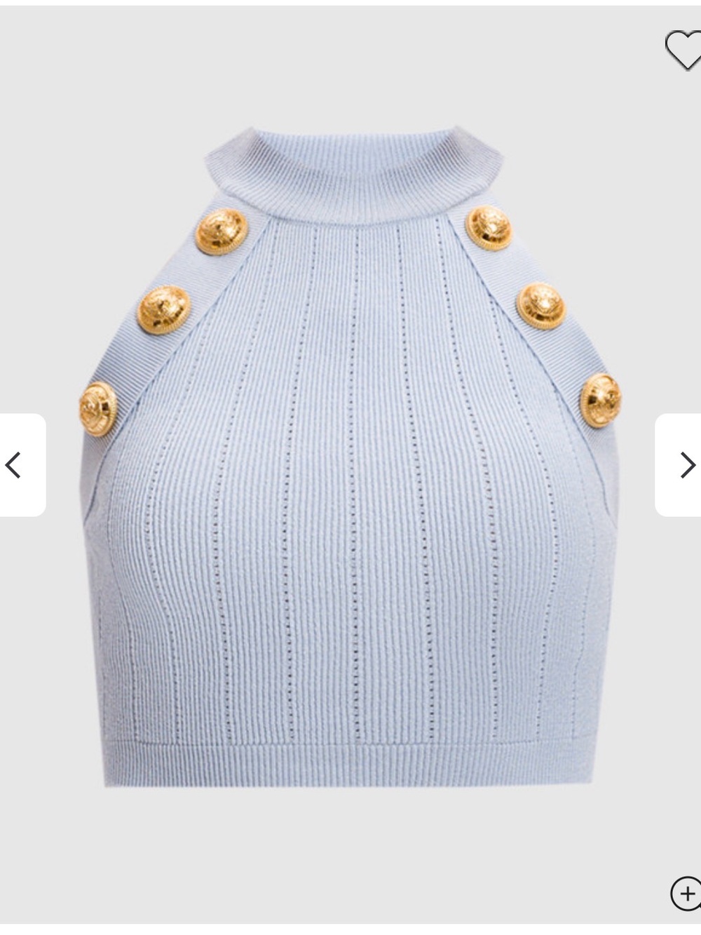 Balmain Crop knit Top with Buttons